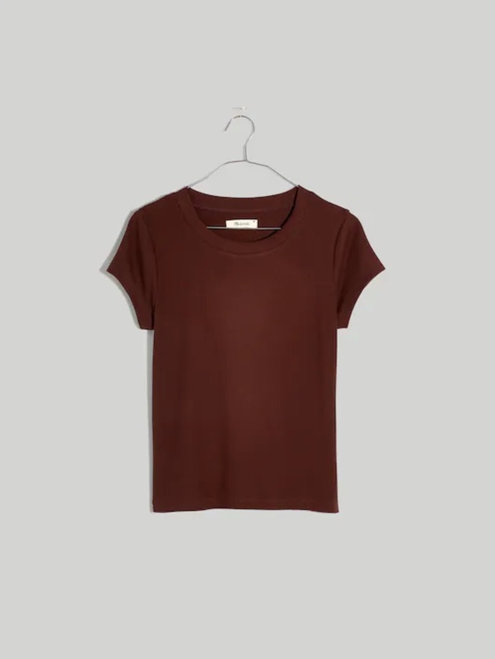 Madewell Supima Rib Tee in Dark Coffee - Size Large